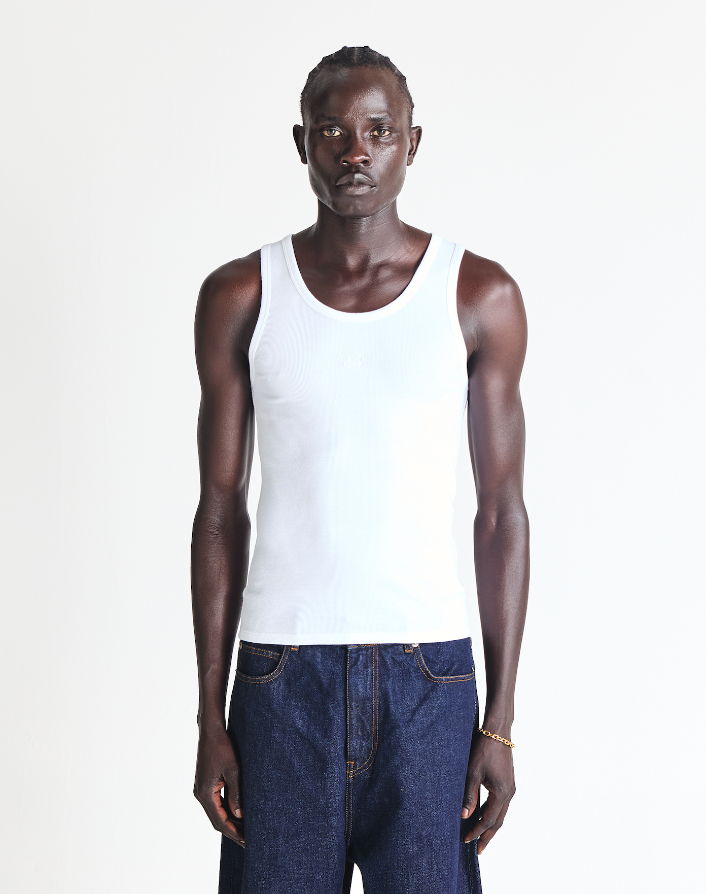 Mens White Vest